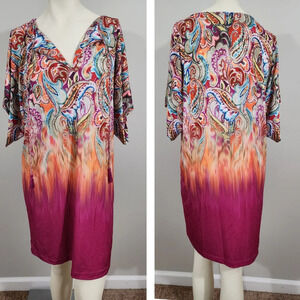 Lauren Ralph Lauren Sunrise Tunic SwimCover up Womens size Med Tassel Boho